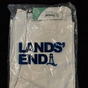 Women's Lands' End Lightweight Fitted Crewneck Long-Sleeve Tee - White - Sz L -